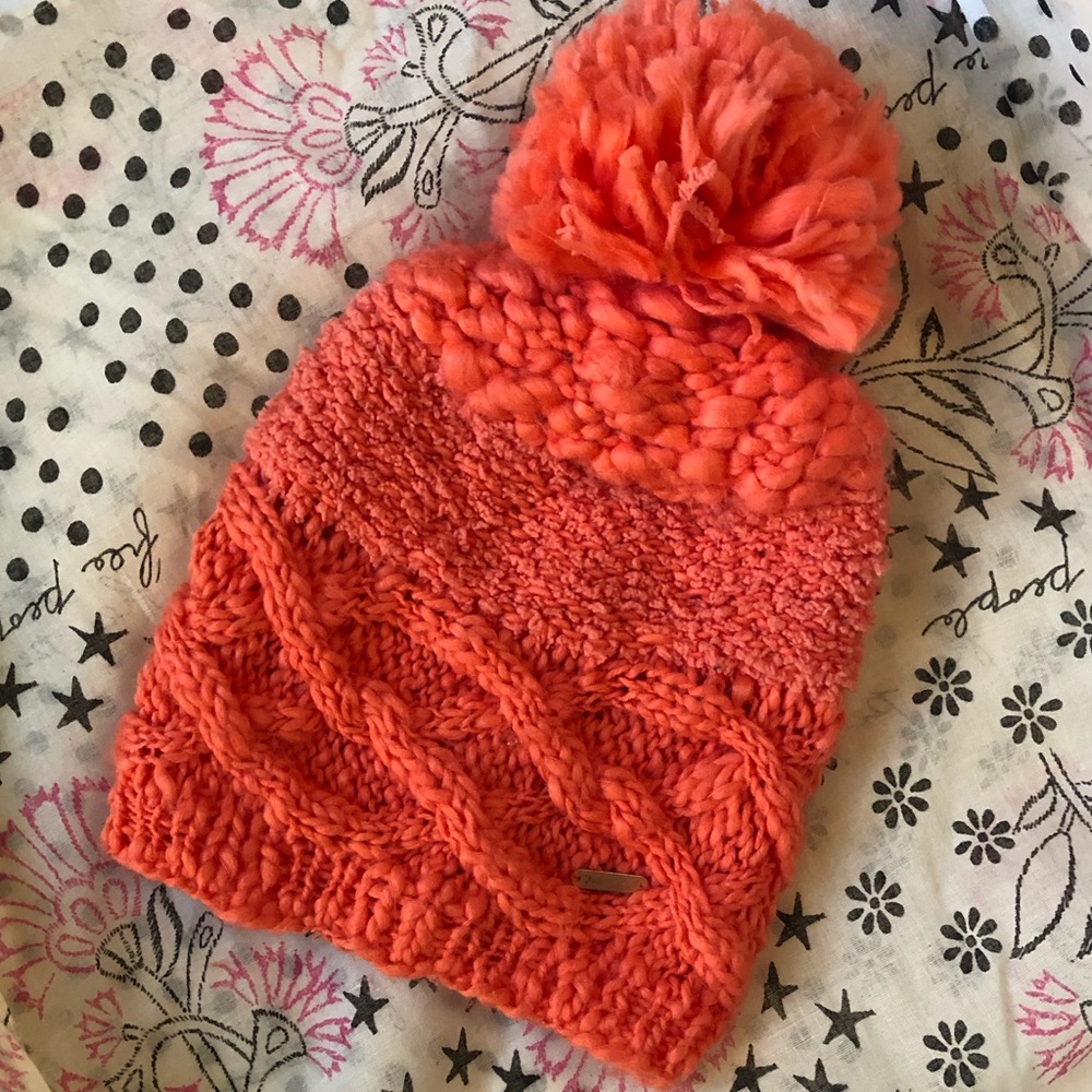 Free People Slouchy Coral Knit Hat
